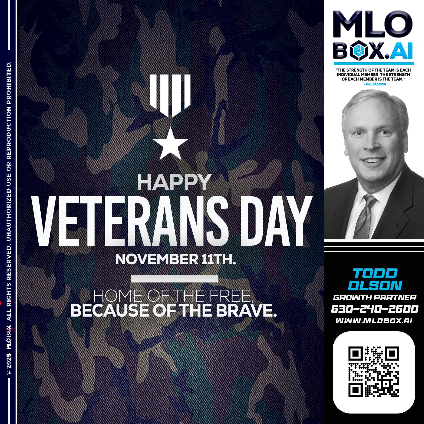 VETERANS DAY - Todd Olson -Branch Manager