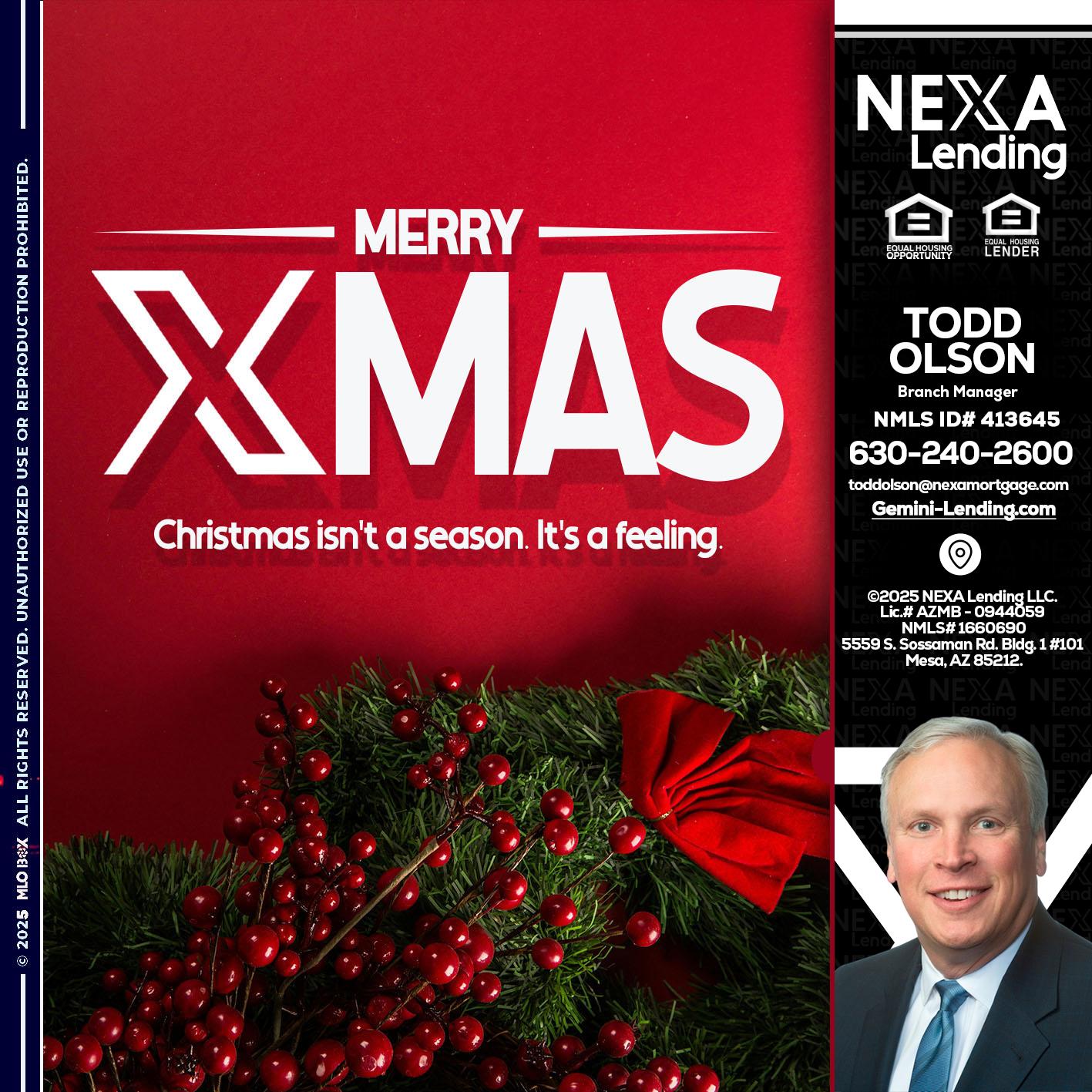 merry xmas - Todd Olson -Branch Manager