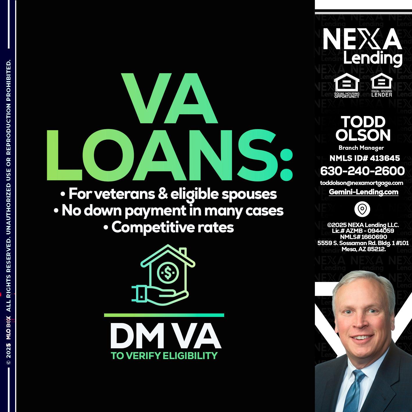 VA LOANS - Todd Olson -Branch Manager