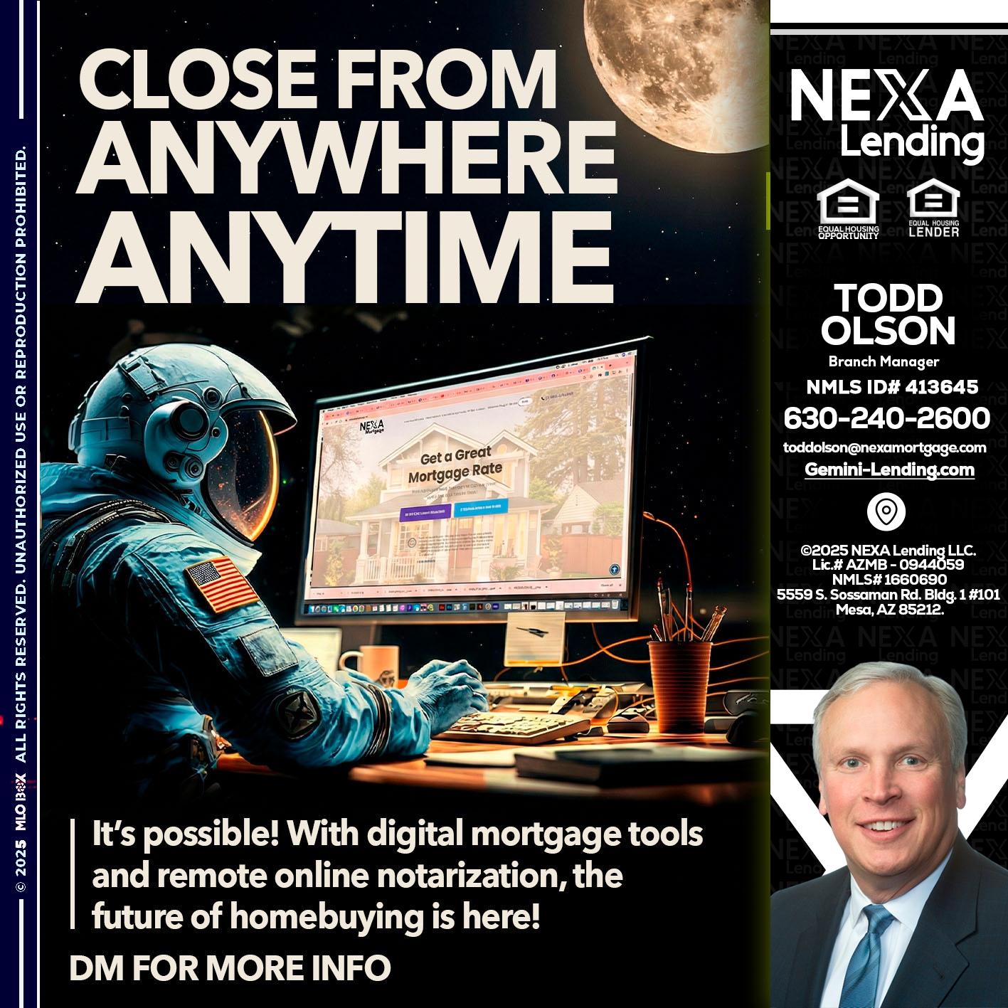 close from - Todd Olson -Branch Manager