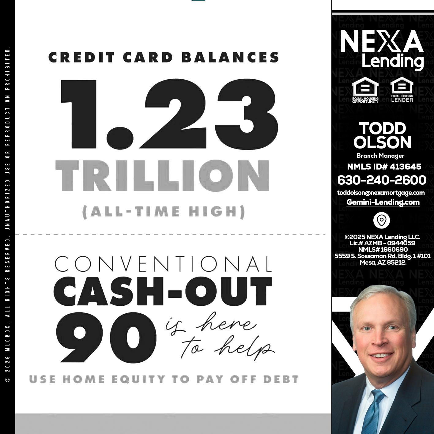 CREDIT CARD BALANCE - Todd Olson -Branch Manager