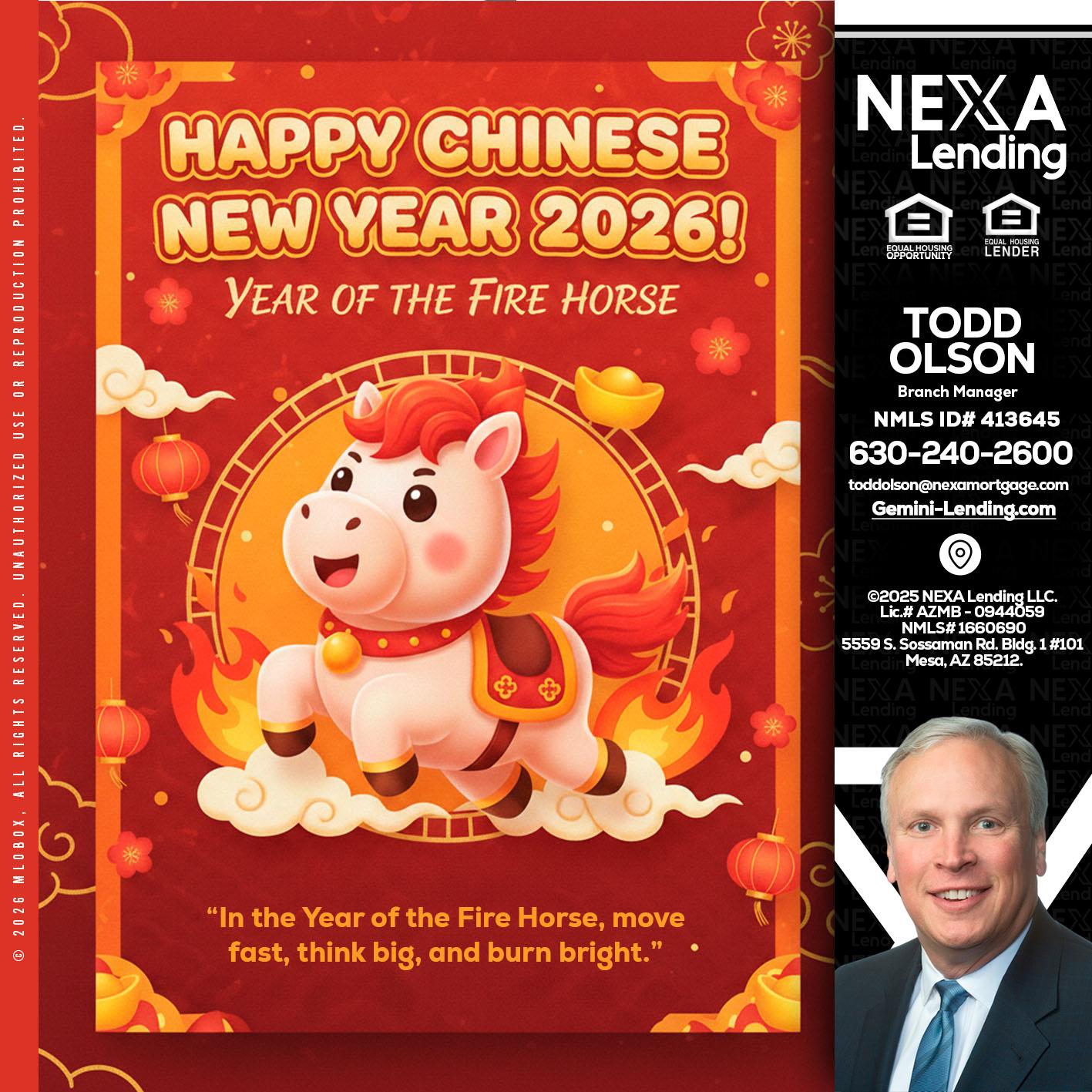 happy Chinese new year - Todd Olson -Branch Manager