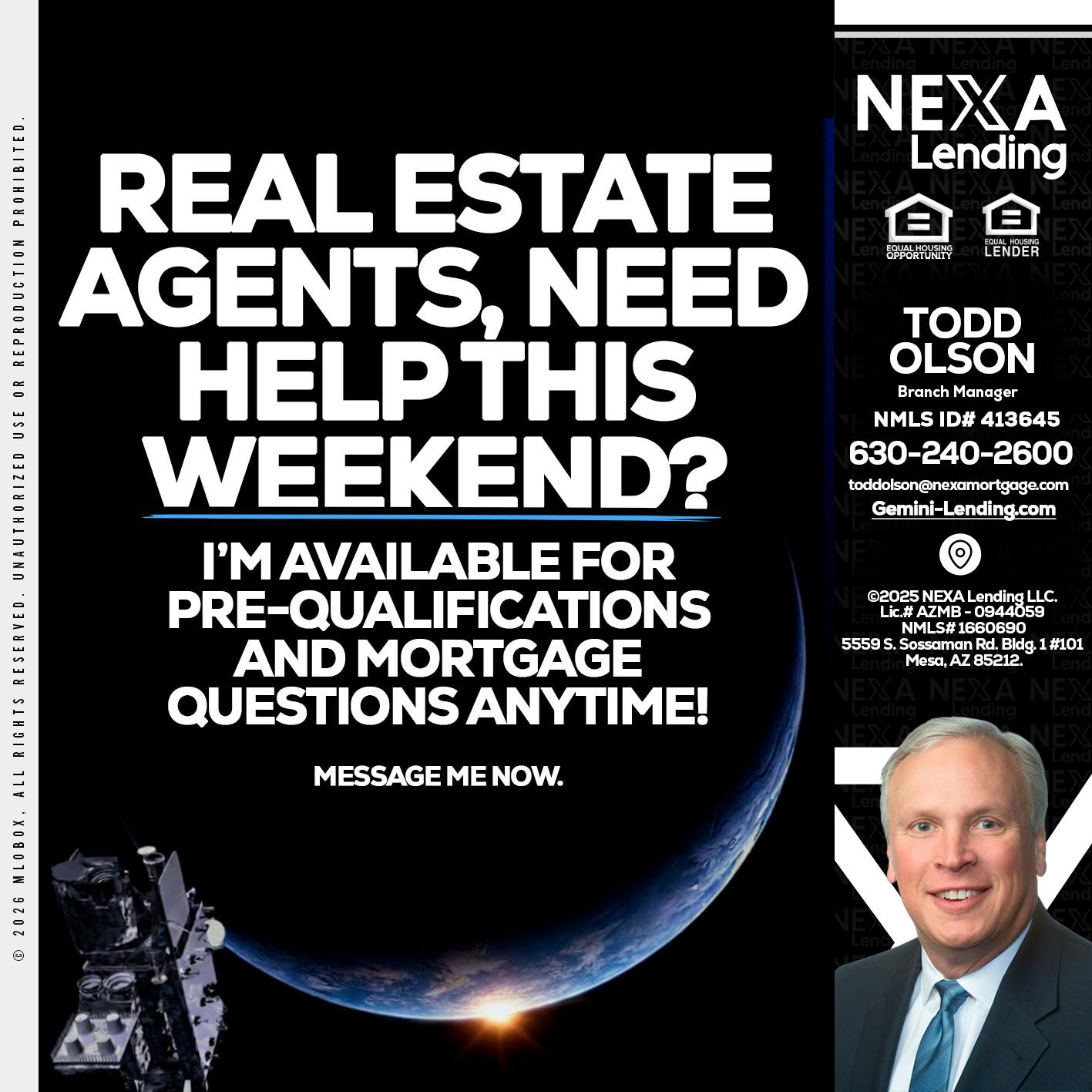 REAL ESTATE AGENTS - Todd Olson -Branch Manager