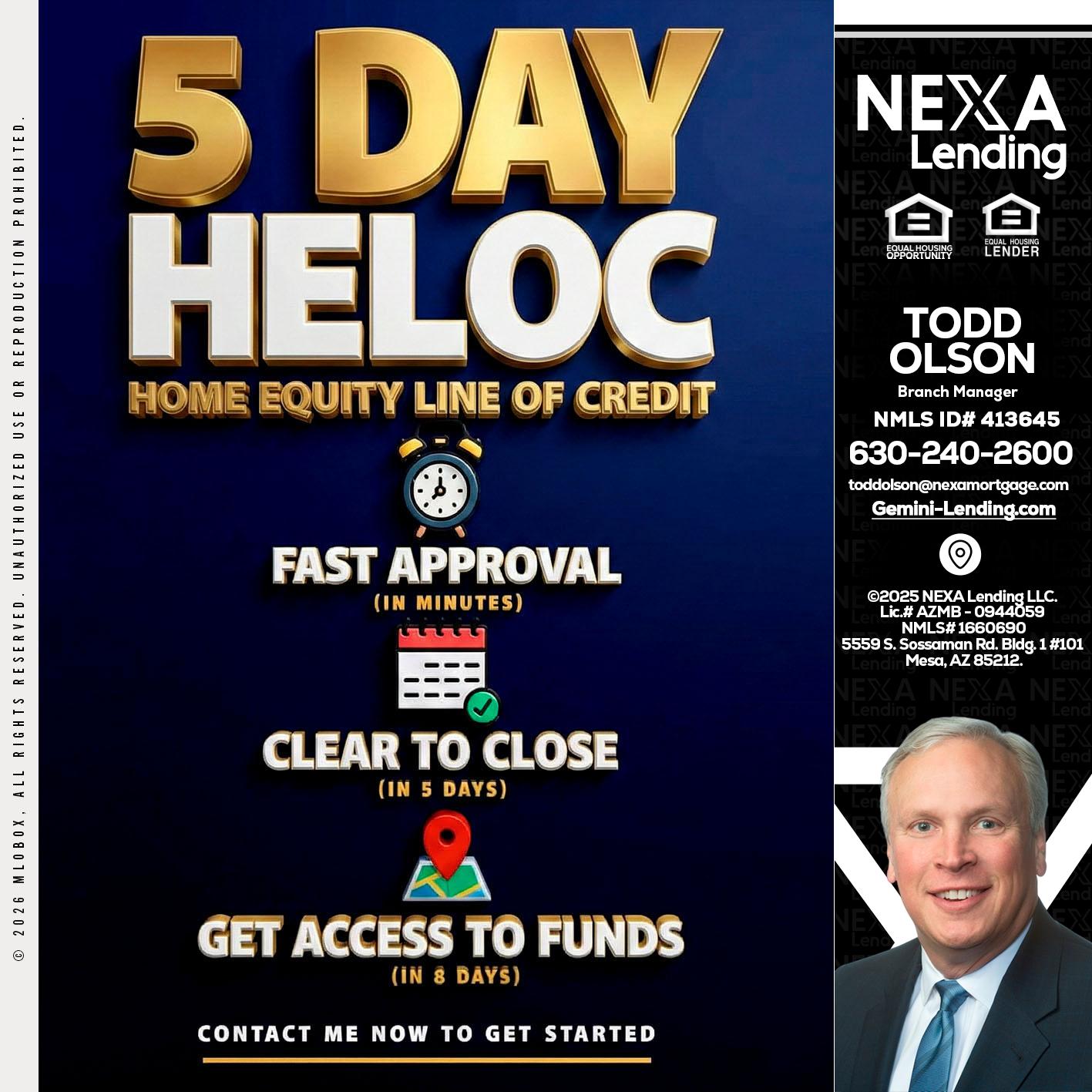 5 day hello - Todd Olson -Branch Manager