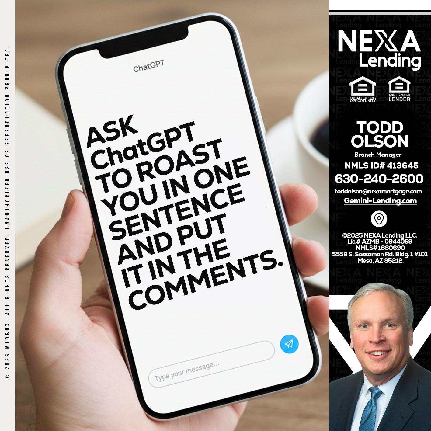 ask chatgpt - Todd Olson -Branch Manager