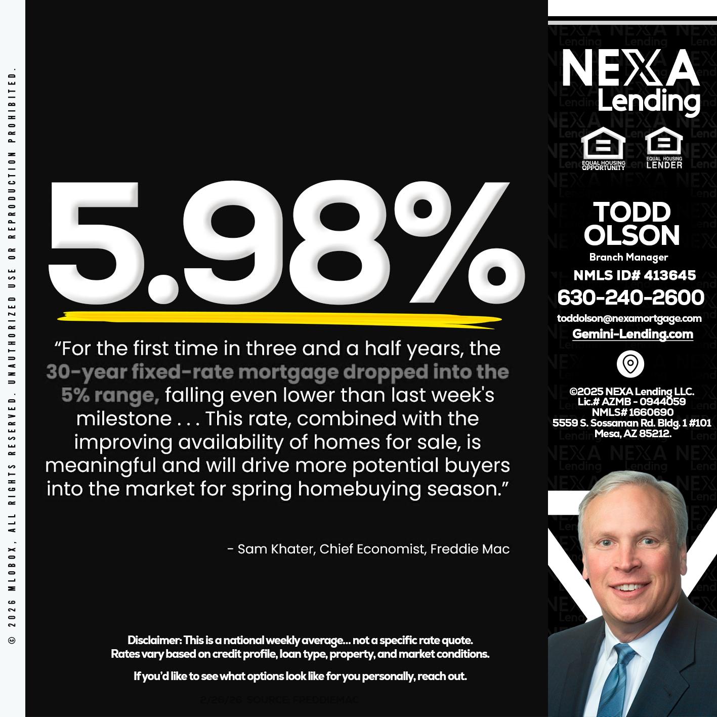 5.98% - Todd Olson -Branch Manager