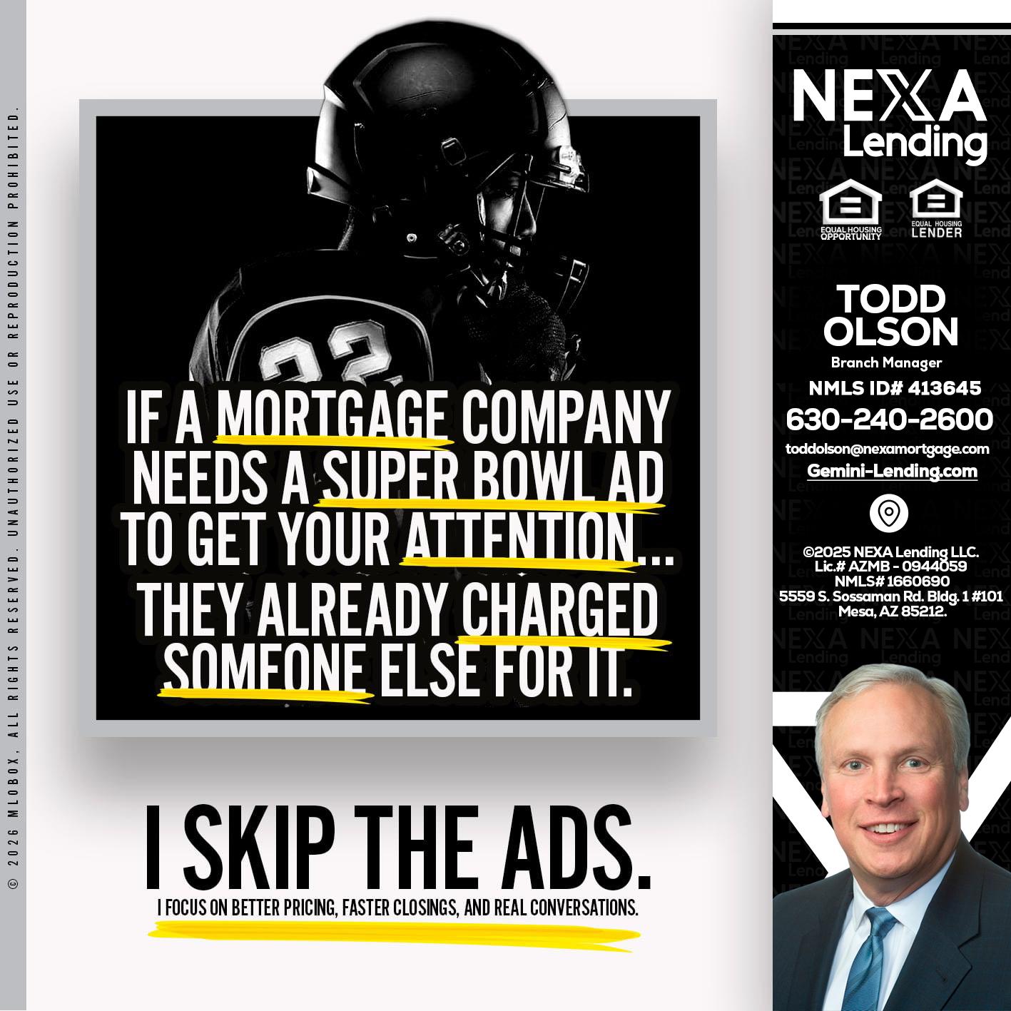 if a mortgage ad - Todd Olson -Branch Manager