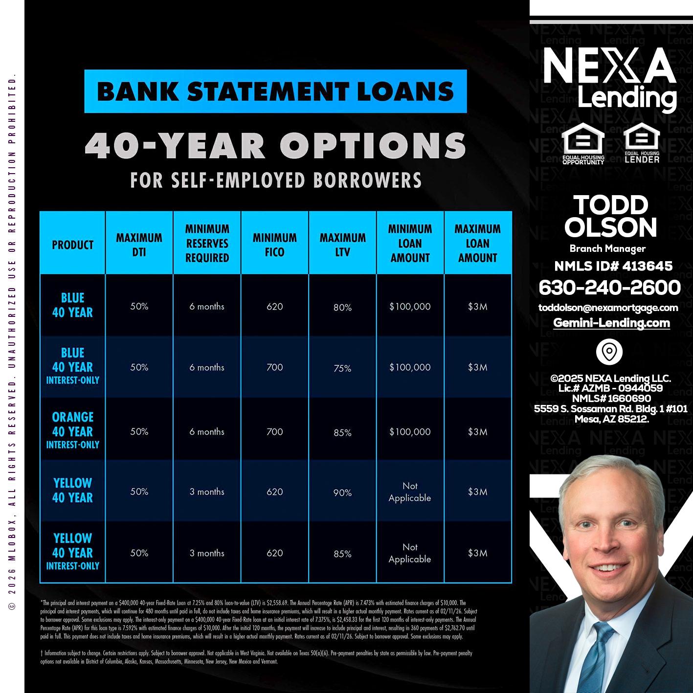 40 YR. OPTIONS - Todd Olson -Branch Manager