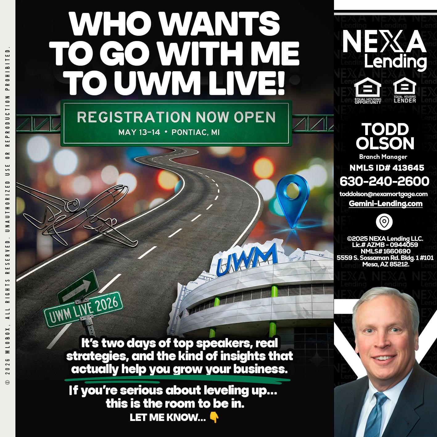 WHO WANTS - Todd Olson -Branch Manager