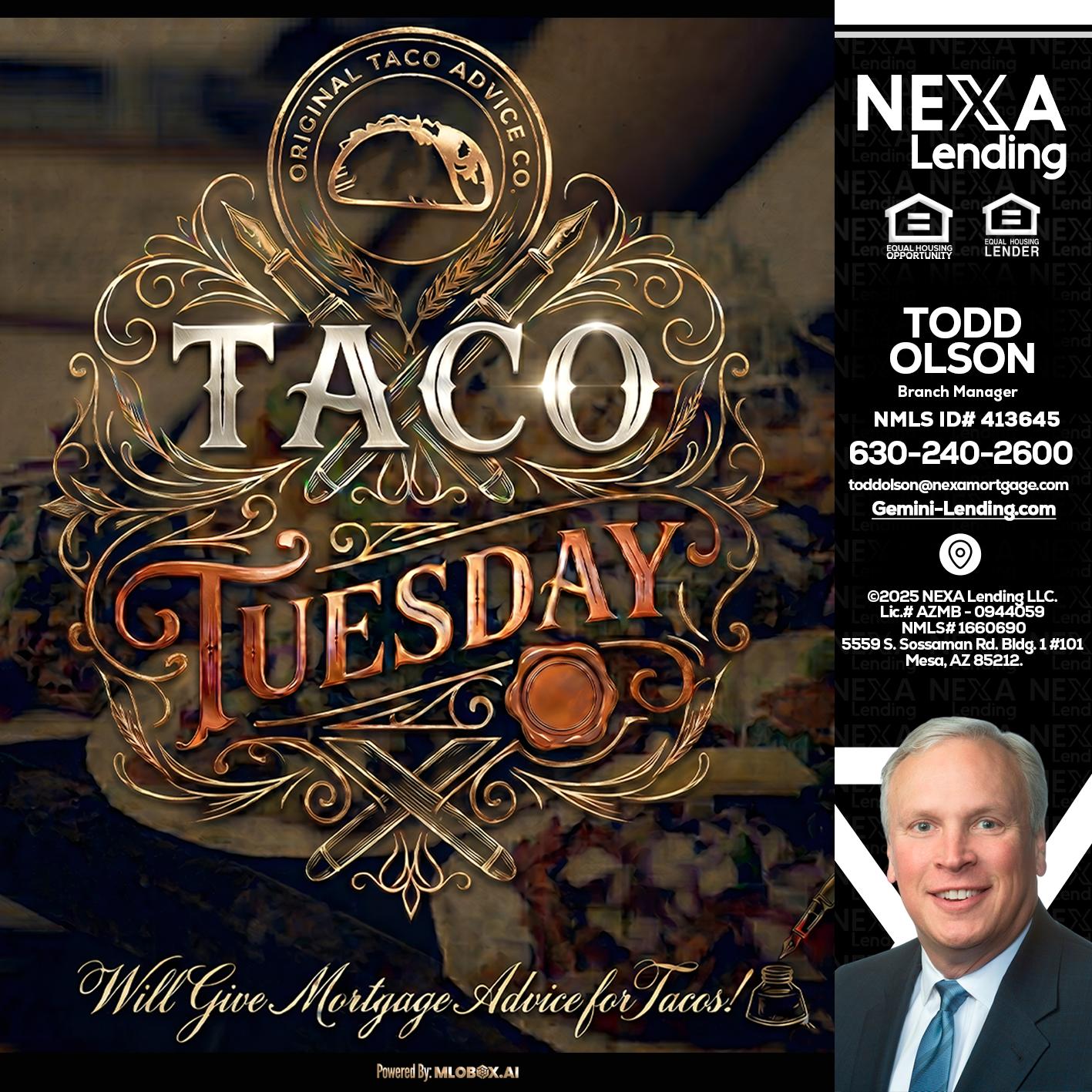 Taco Tuesday - Todd Olson -Branch Manager