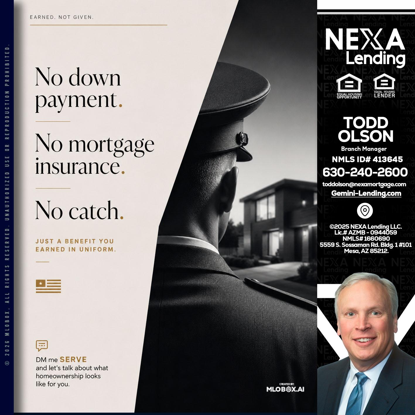 NO DOWN PAYMENT - Todd Olson -Branch Manager