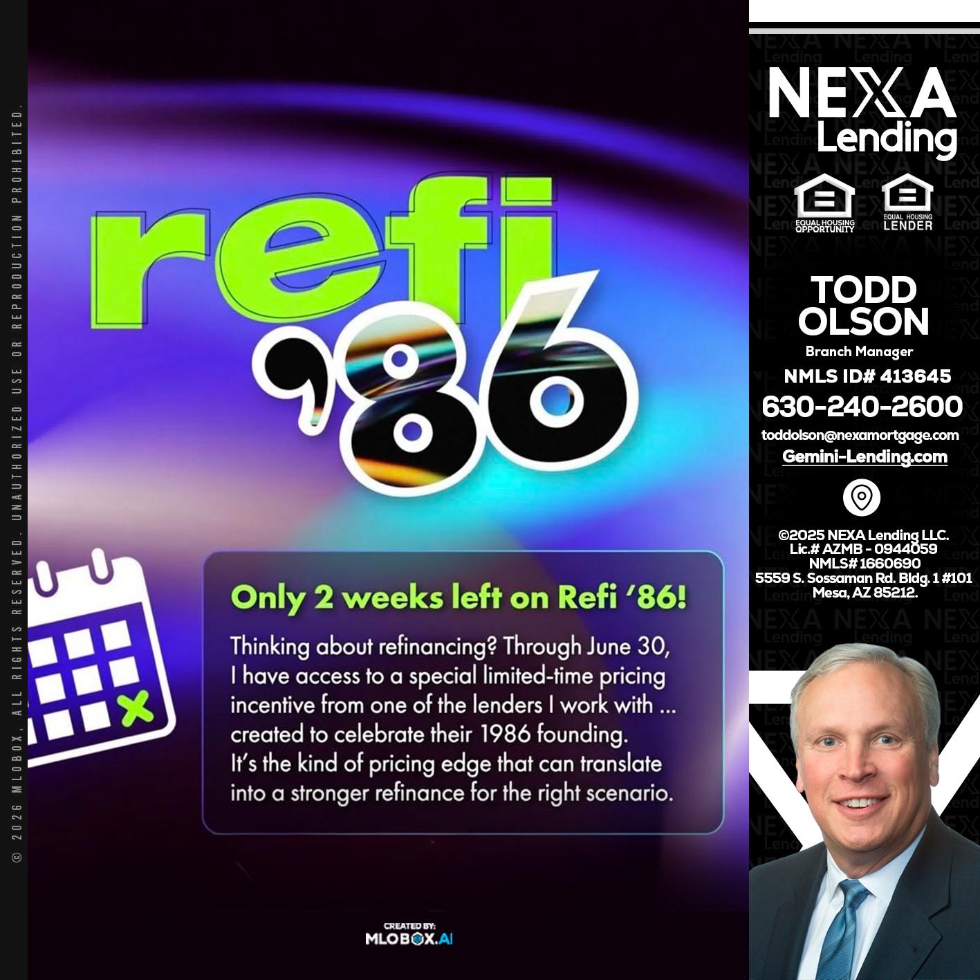 REFI 86 - Todd Olson -Branch Manager