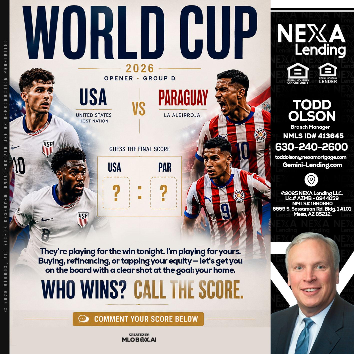 WORLD CUP 2026 - Todd Olson -Branch Manager