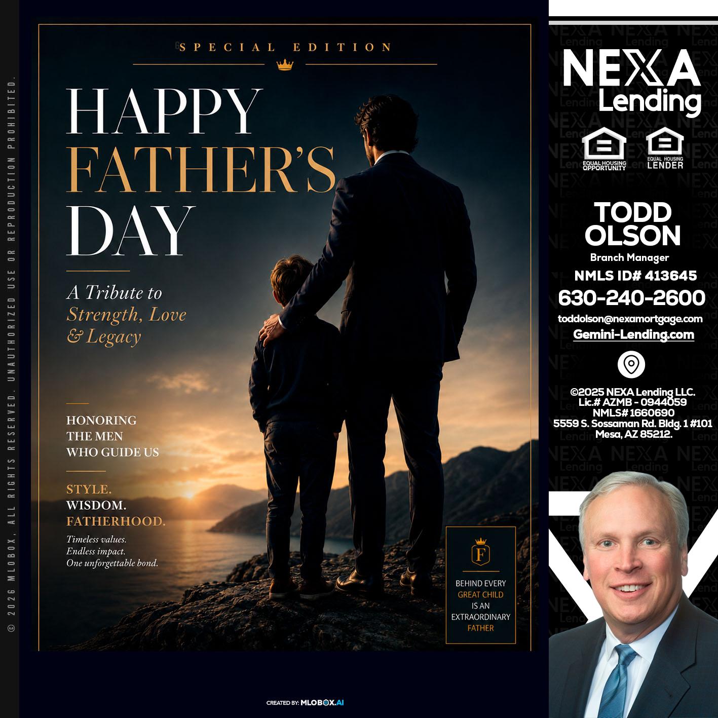 HAPPY FATHERS DAY - Todd Olson -Branch Manager